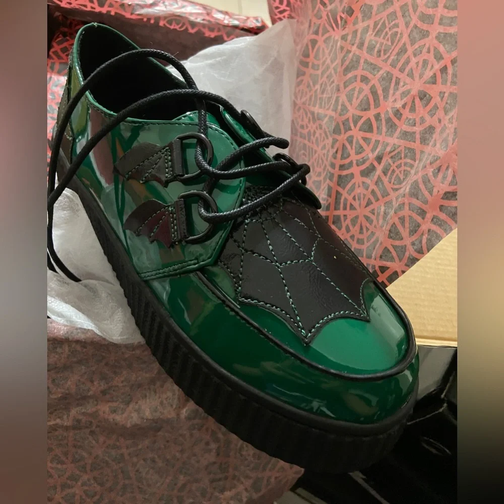 New strangecvlt Jackolantern pumpkin Halloween goth green creeper sneakers